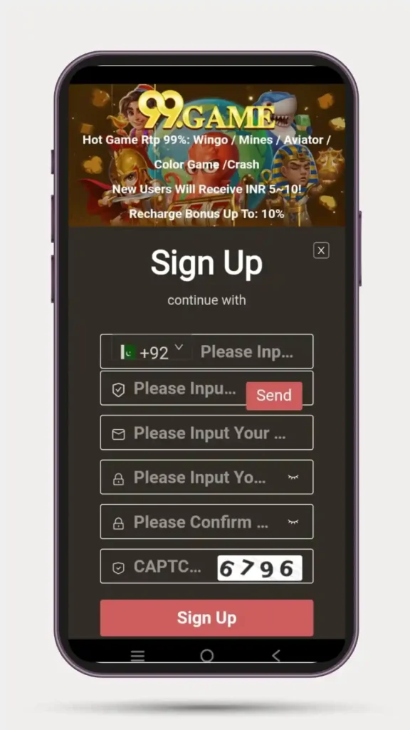 How to Sign Up on 99 Game