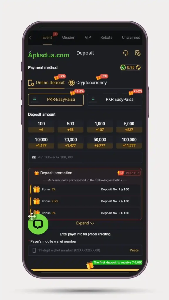 Deposit Money of V44 BET Game