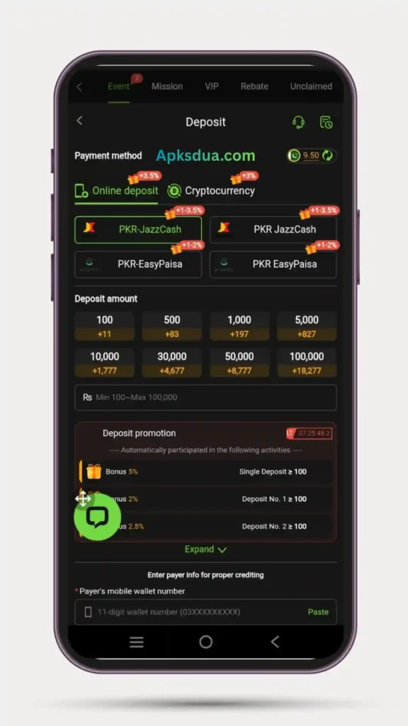 How to deposit proess of X44BET Game