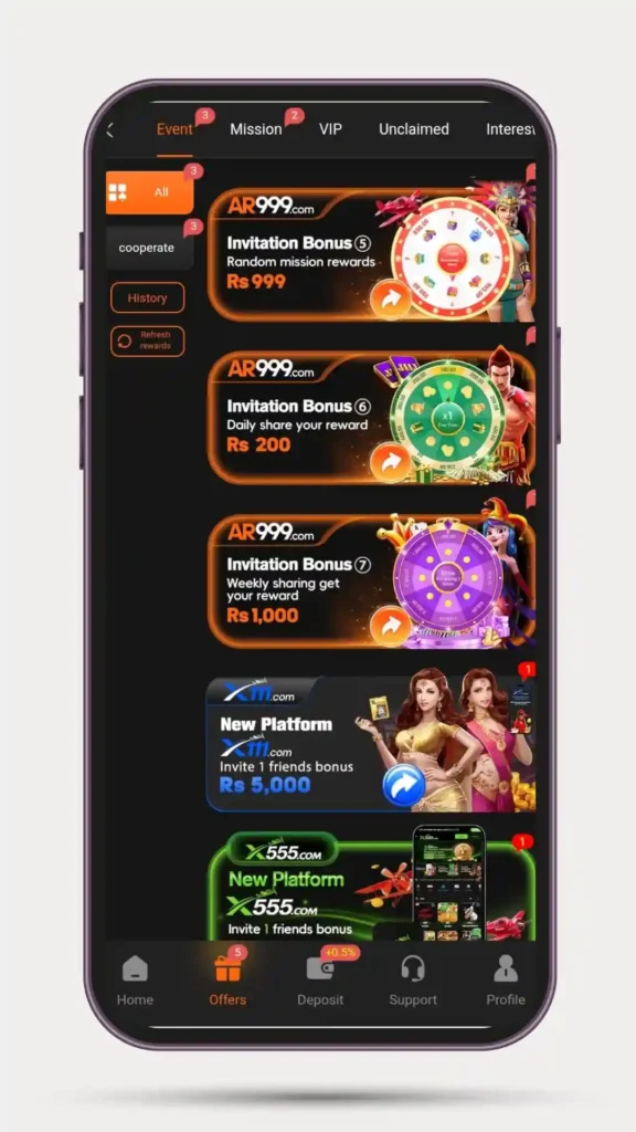 Offers and event bonuses