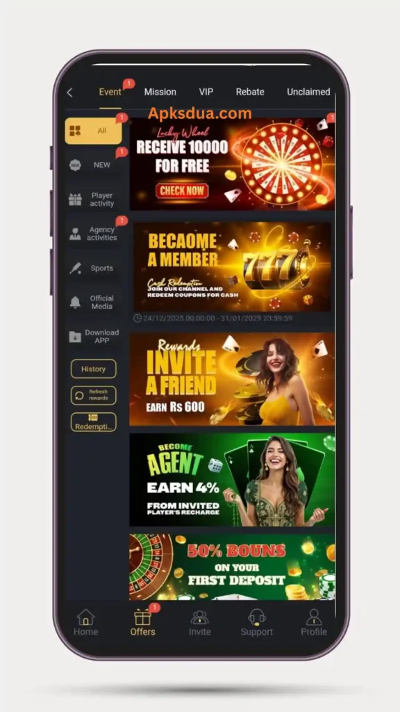 Offers and event of 777PKR Game