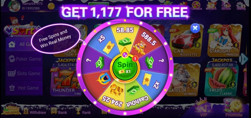 Free Spin of DK777 Game