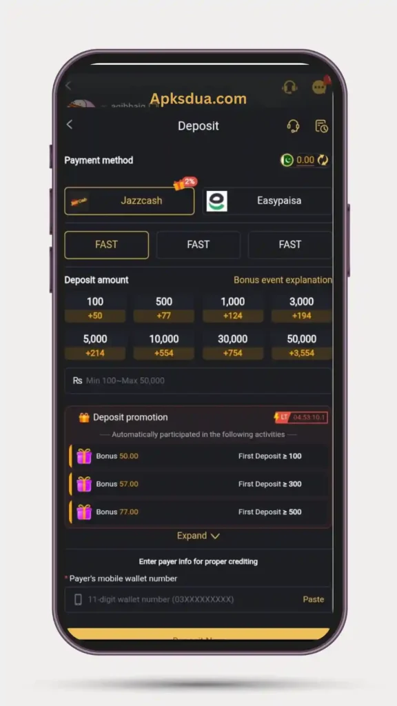 Deposit and payment method of 777PKR Game