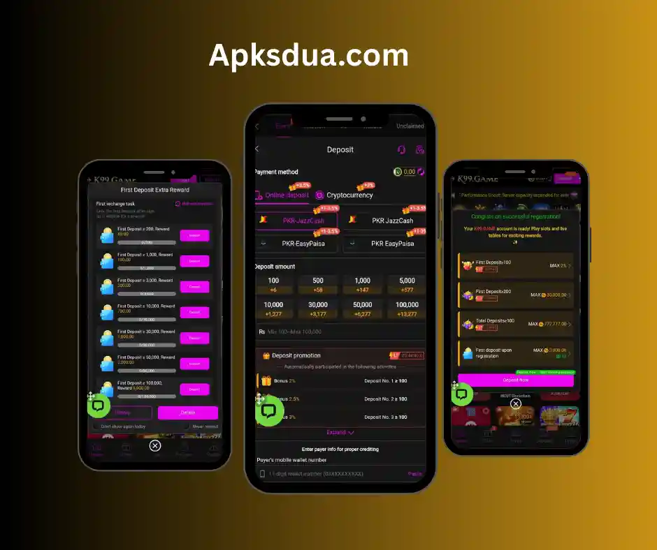 Deposit and Withdraw Money in K99 Game