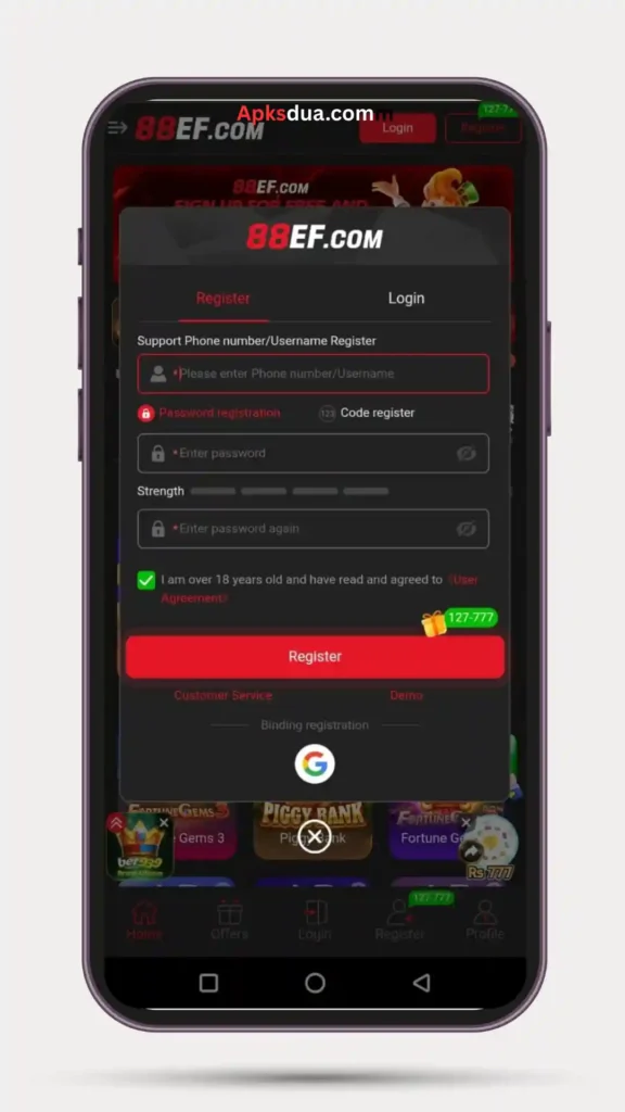 How to Register in 88EF Game