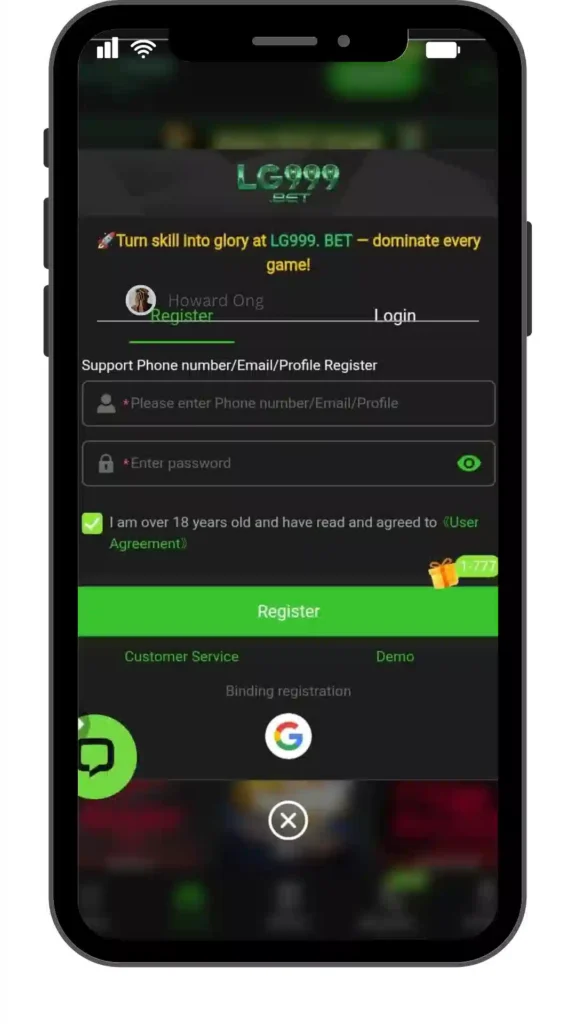 How to Register on LG999 Game