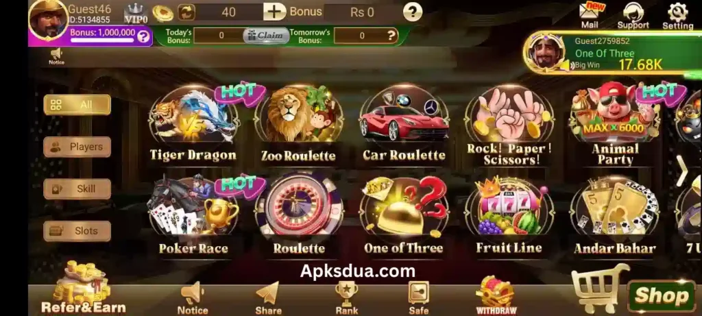 Home page of all games