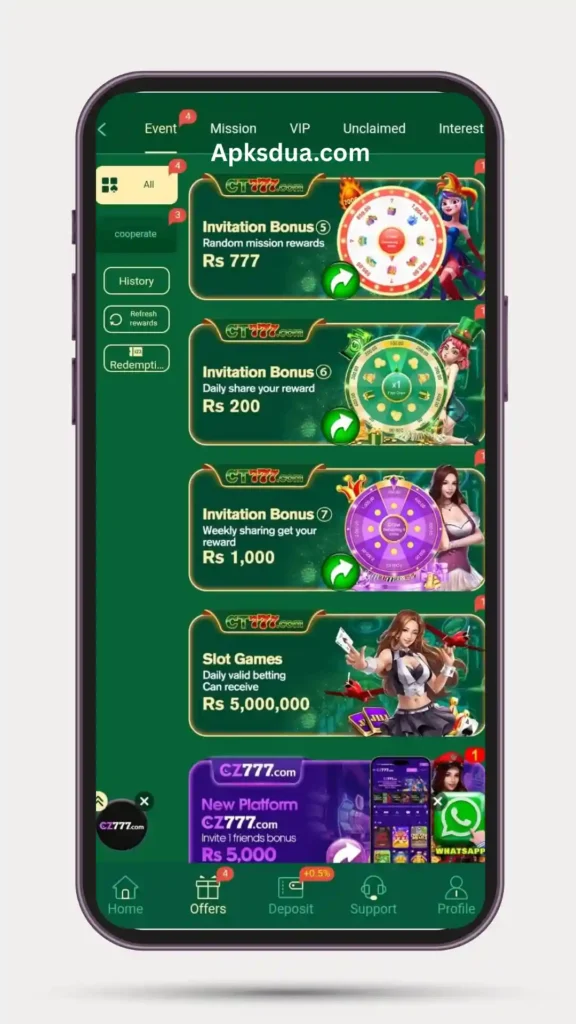 Offers and event of CT777 Game