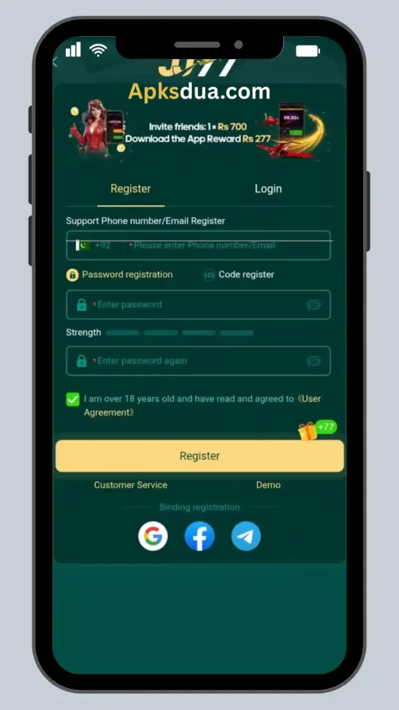 How to Register on JJ77 Game