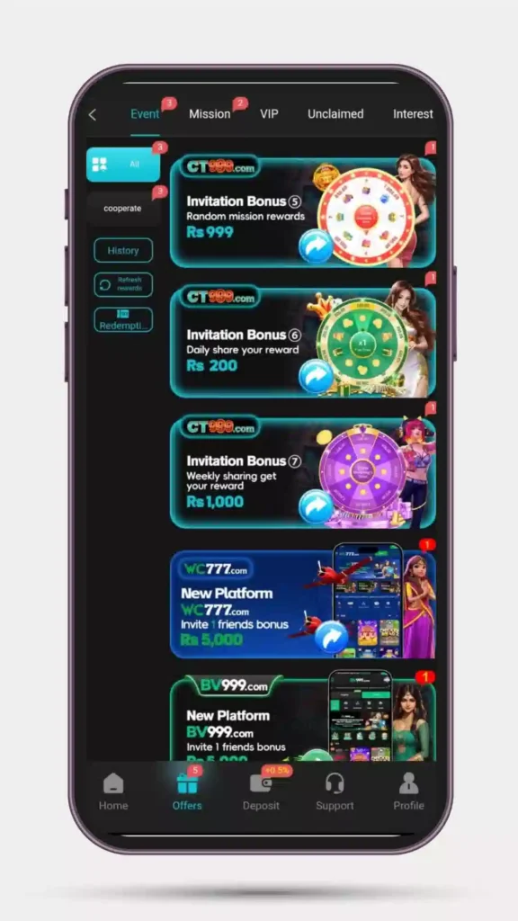 Offers and Event of CT999 Game