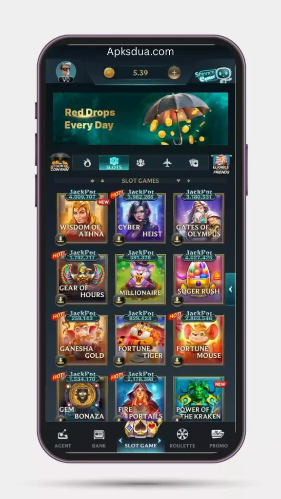 Home page of all casino games