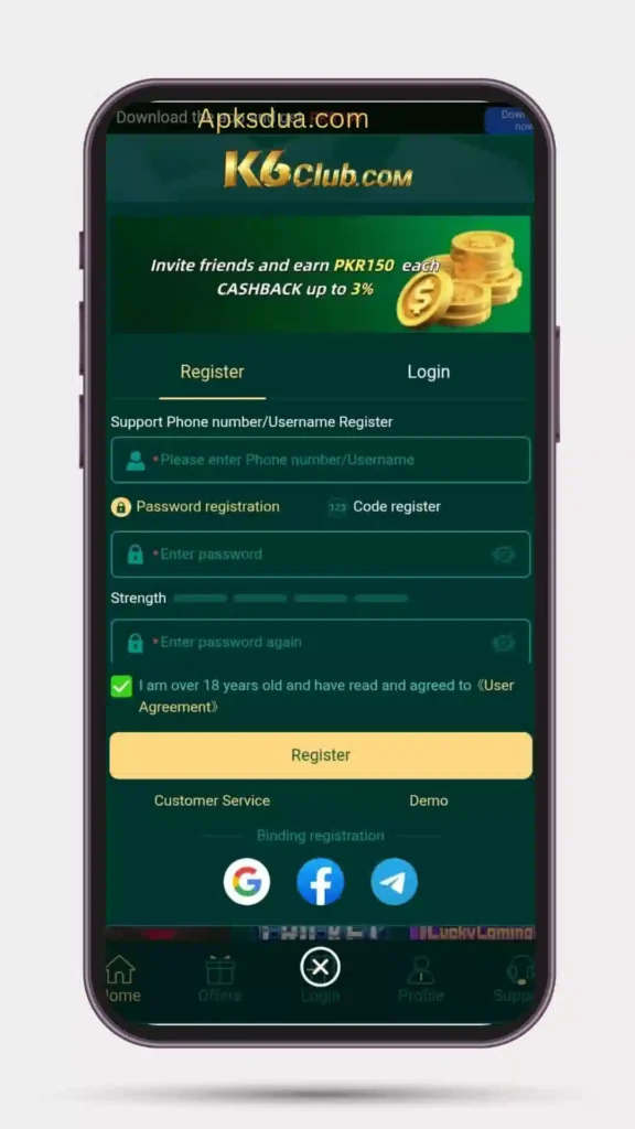 How to Register the K6CLUB Game App