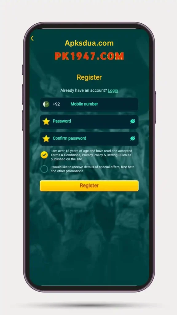 How to Register on PK1947 Game