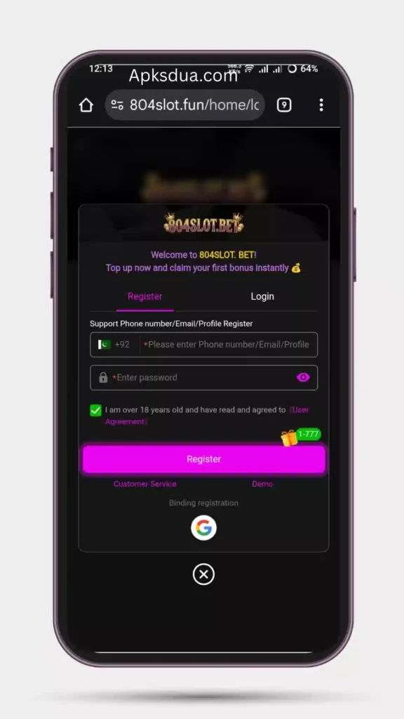 How to Register 804Slots Game