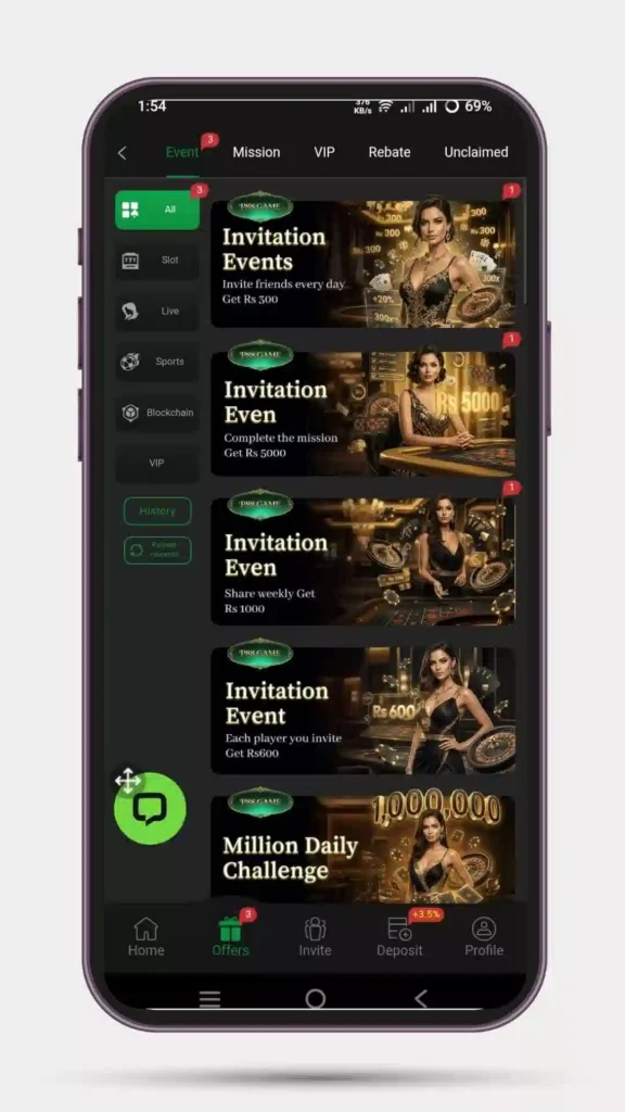 Offers and event of P88 Game APK