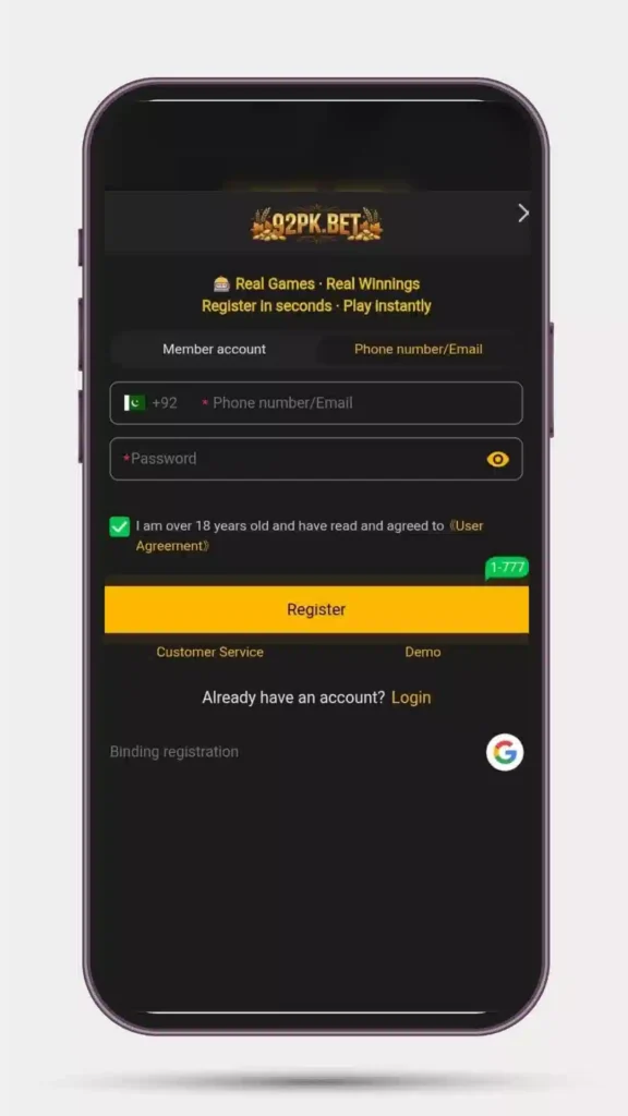 How to Register and Login in 92PK BET Game