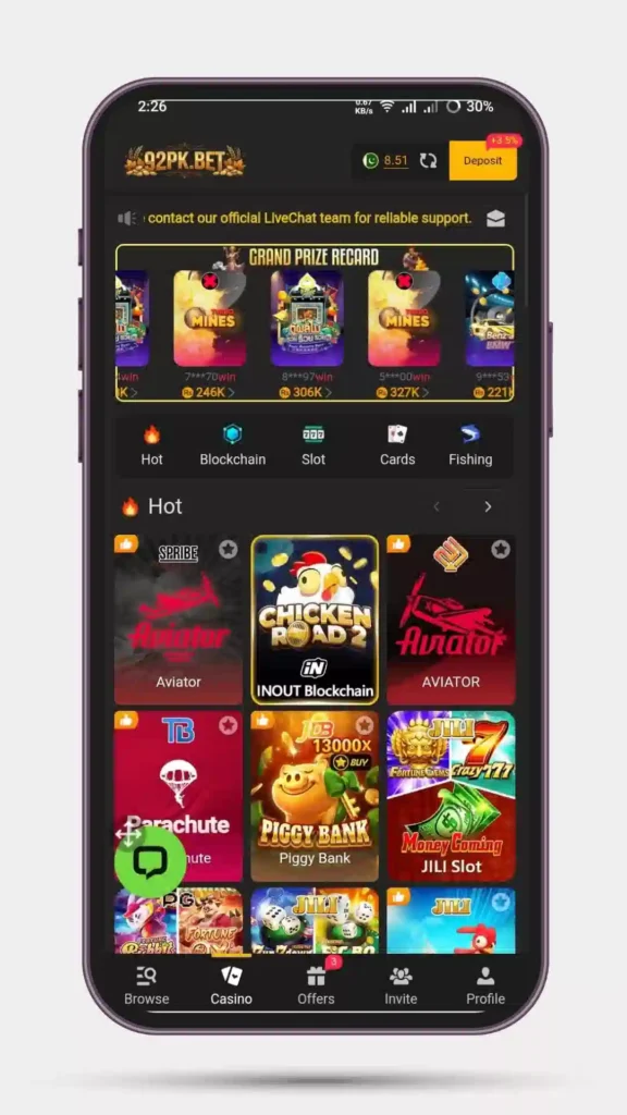 Home page of all hot games