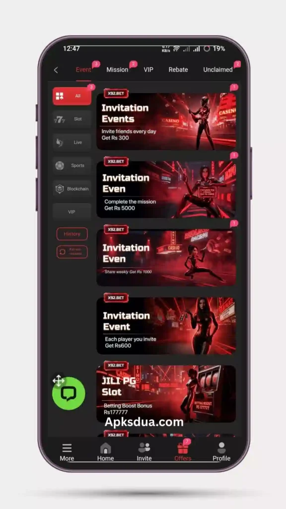 Offers and event of  X92 BET Game