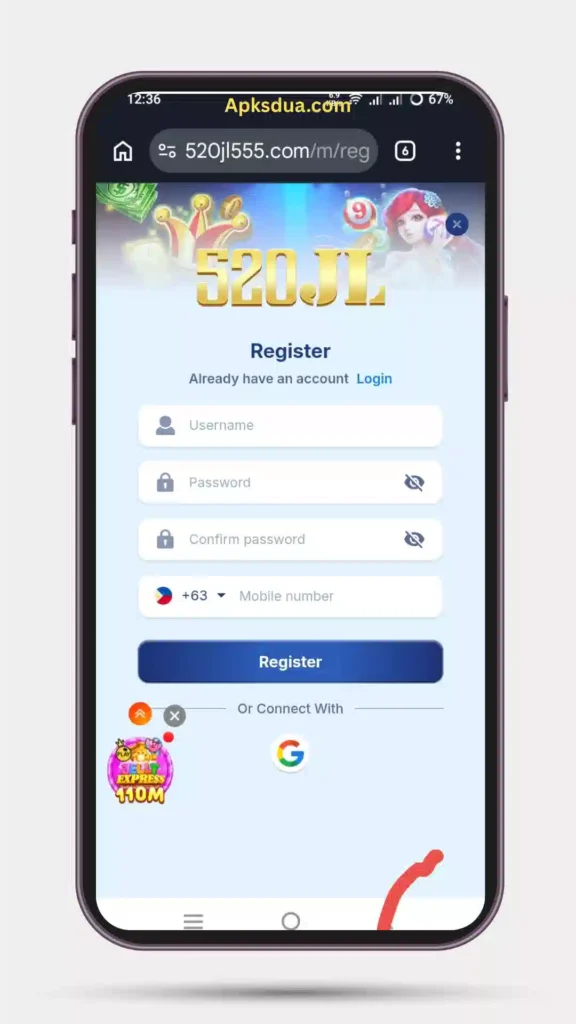 How to Register on 520JL Game APK?