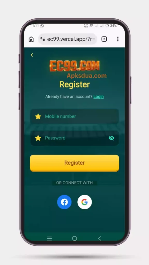 How to register on EC 99 Game