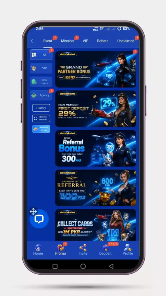 Offers and event of Slot Stake Game