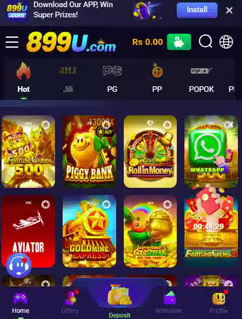 All games avaible on U899 Game